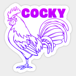 cocky rooster Sticker